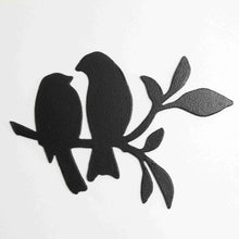 Charger l&#39;image dans la galerie, Décoration Métal Oiseaux en couple sur branche d’olivier  Décoration de jardin ou d&#39;intérieur
