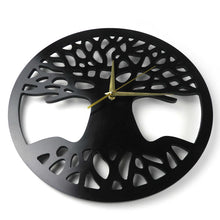 Charger l&#39;image dans la galerie, Horloge Murale Silencieuse Arbre de vie Décoration Originale Bois
