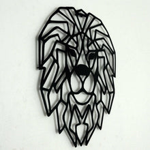 Charger l&#39;image dans la galerie, Décoration murale Lion en métal Noir 50x40 cm
