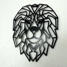 Charger l&#39;image dans la galerie, Décoration murale Lion en métal Noir 50x40 cm
