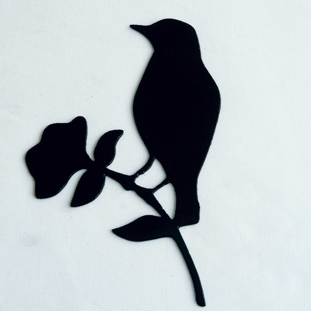 Décoration Métal Oiseau sur fleur - Décoration de jardin ou d'intérieur